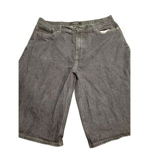 Chams Jeans Mens 42‎ Gray Denim Shorts Knee Length Green Stitching Pocketed